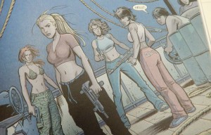 A única mulher gorda deste grupo é também meio abobalhada.