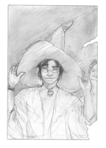 Isso é um jovem Sirius vestido de McGonagall. 10 mil pontos pra quem souber de onde vem essa fan art.